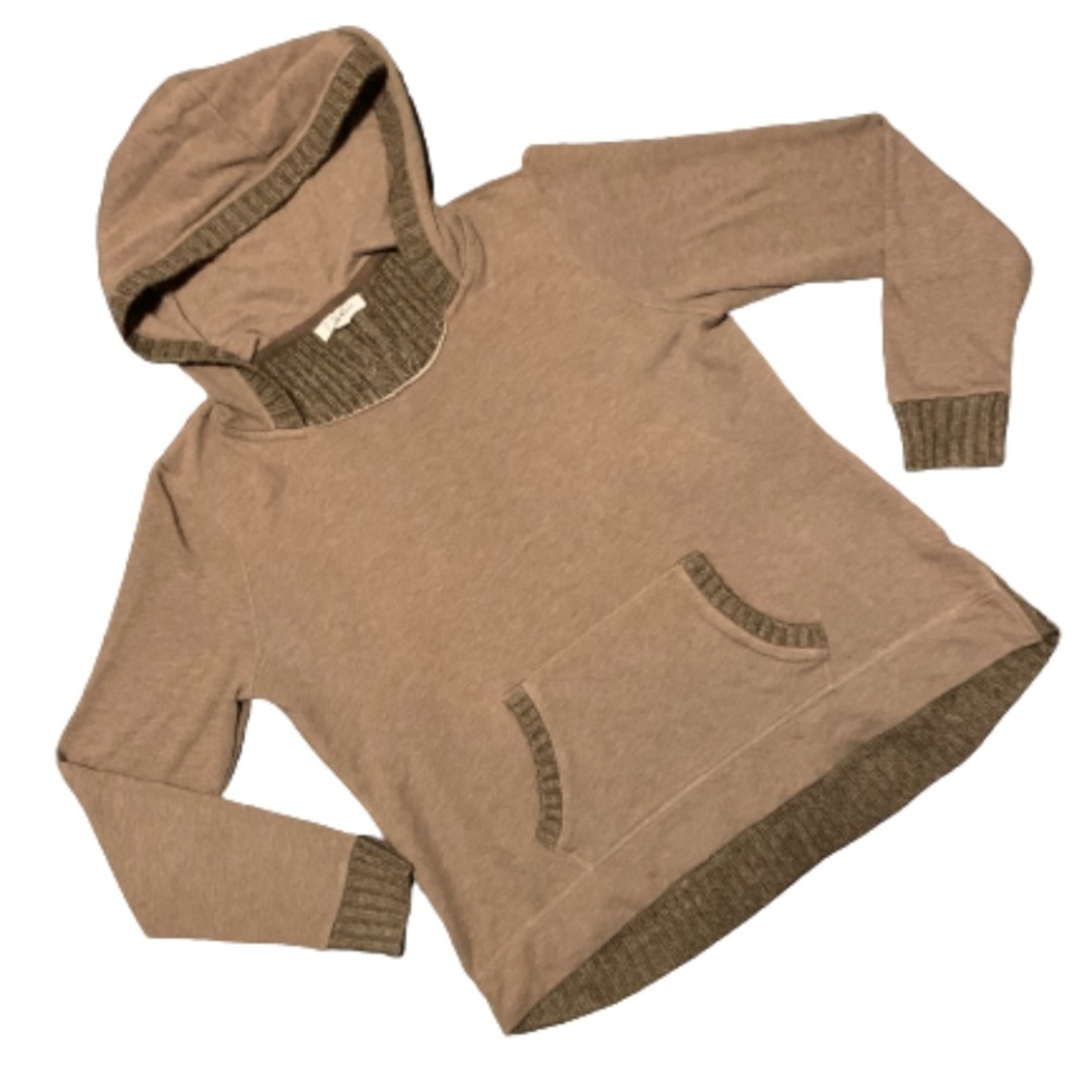 Aeropostale Women's Brown Hoodie Pullover Sweater Knit Back